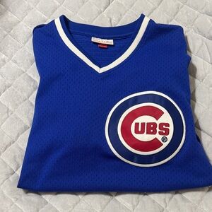 Mitchell & Ness Chicago Cubs Royal Blue Jersey with Red and White Logo